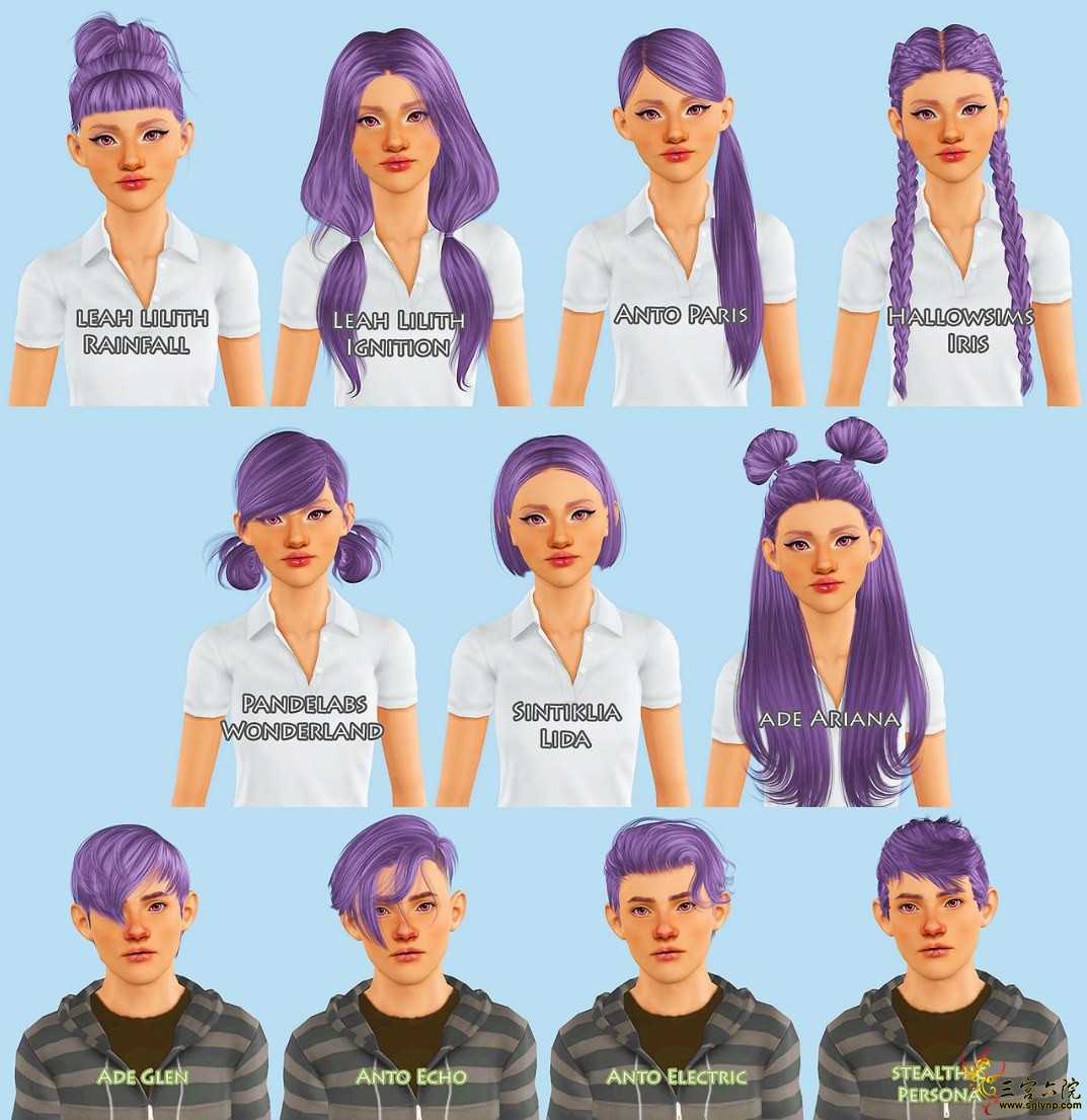 More TS3 hair Shockshame retextures.jpg