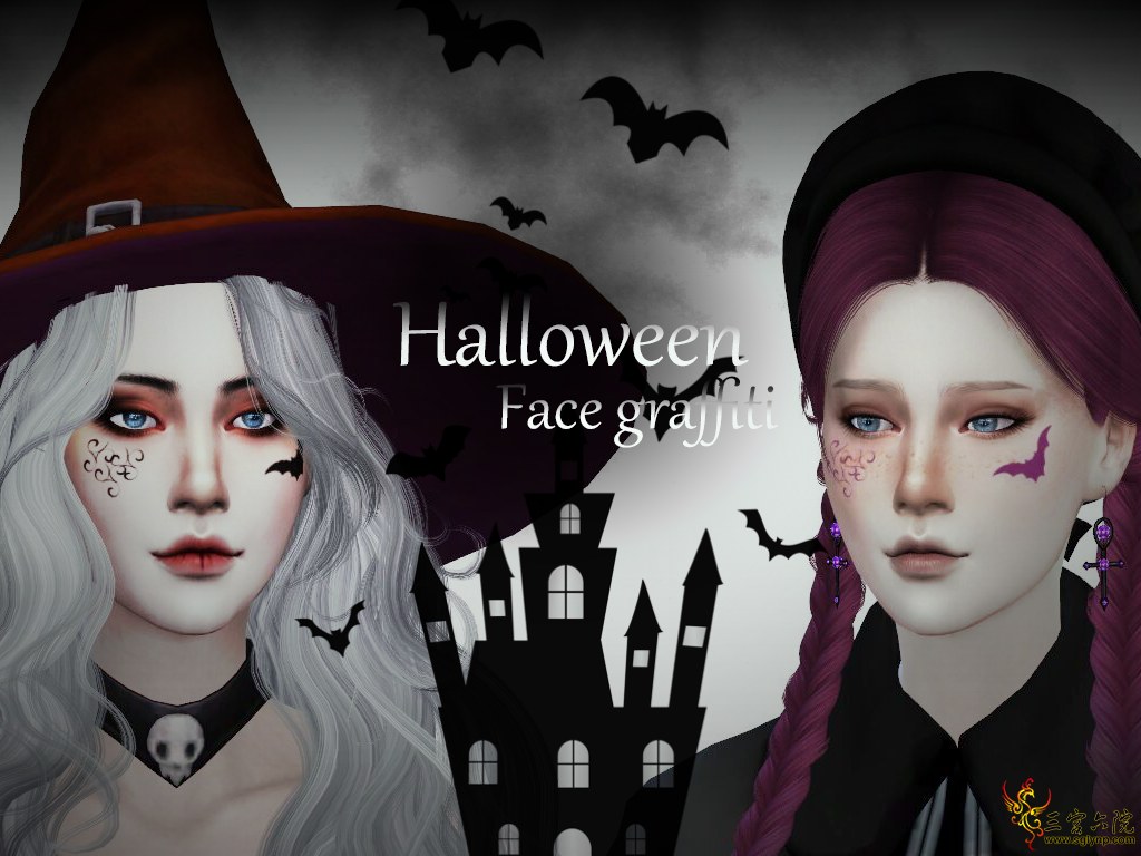 Halloween Bat face makeup.png