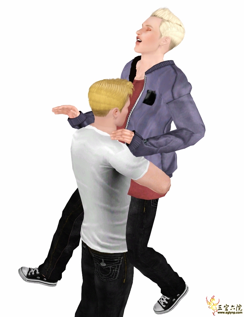 接下来是第二组温馨滴动作——把头埋进对方的大胸里瘙痒or享受