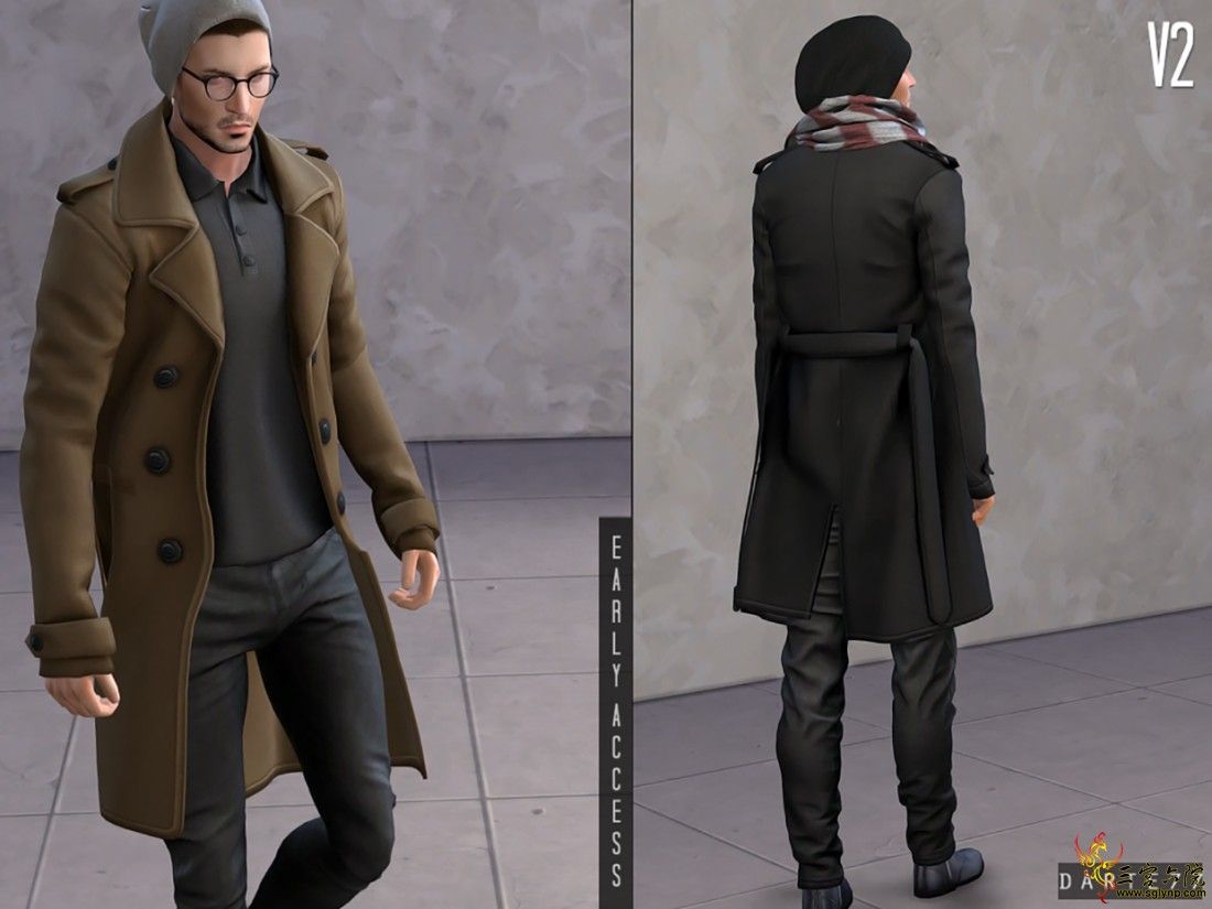 -v2  DoubleBreastedLongCoat(Polo Shirt)V2