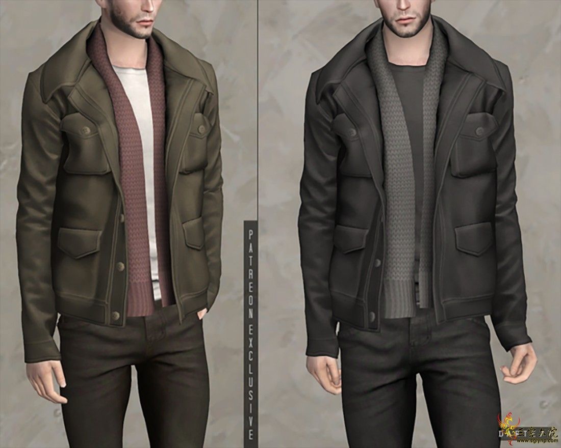 ޼п  CottonJacketwithScarf