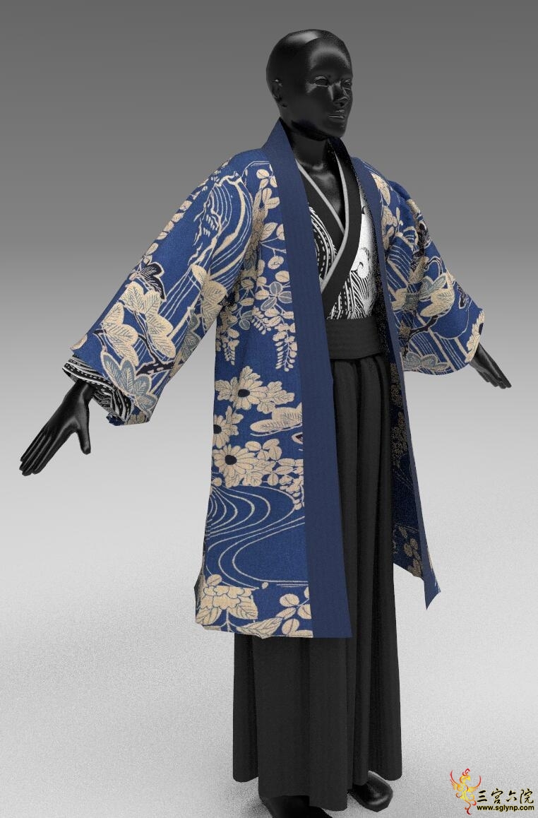 日式纹付羽织袴套装】ir7770_Montsukiwaorihakama01 - 3D模型交易区 