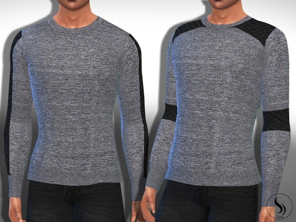 Male Sims Grey Melange Long Sleeve Tops.jpg