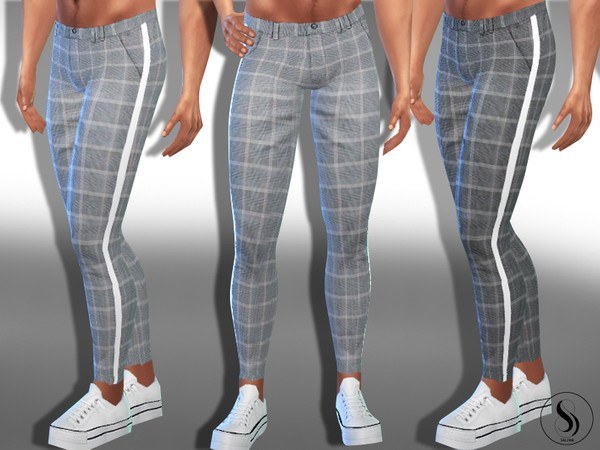 Male Sims Plaid Soft Skinny Pants.jpg