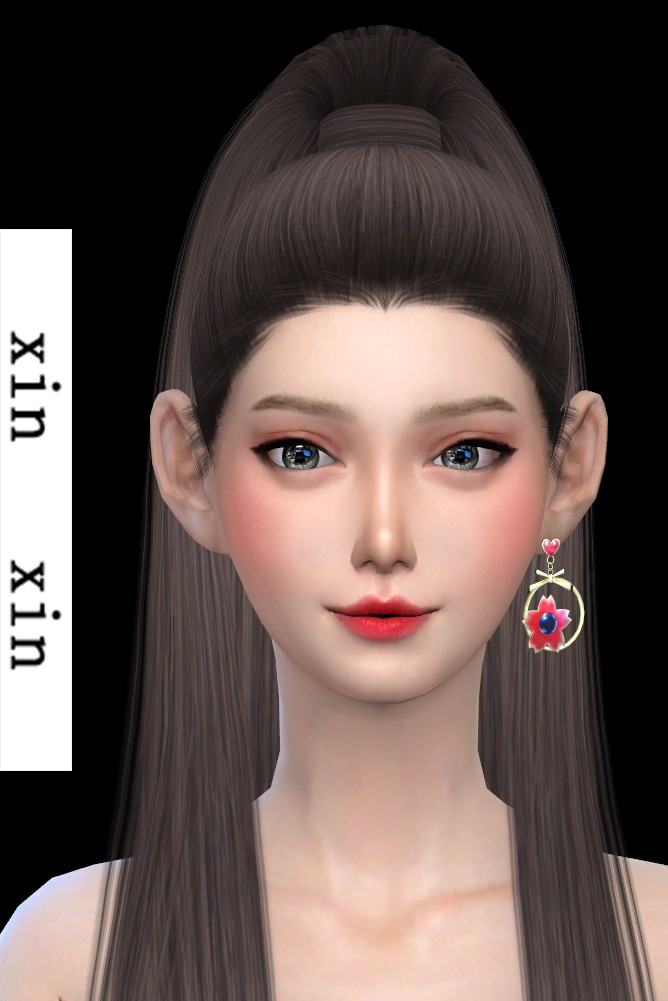 [xinxin]short Left cherry blossoms Earrings.png