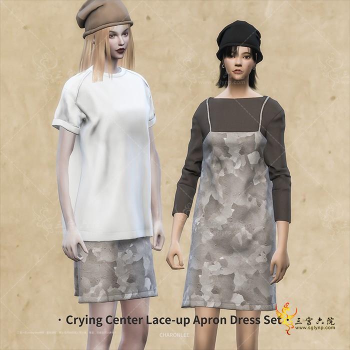 [CHARONLEE]2021-078-Crying Center Lace-up Apron Dress Set01.png