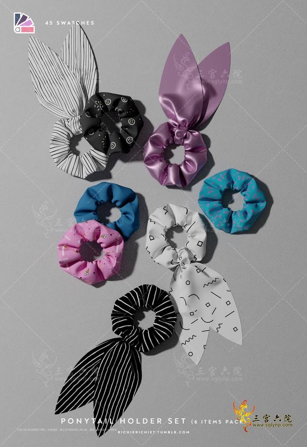 richierichiet # Ponytail Holder Set (Cotton - With Bow).png