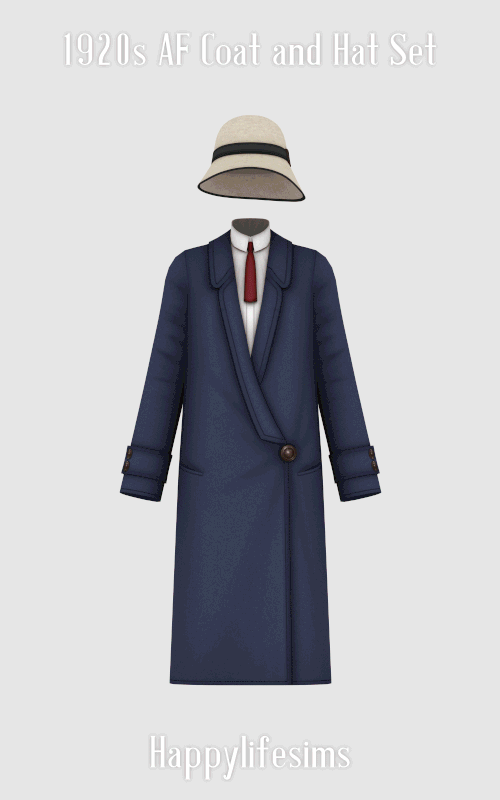 [Lonelyboy] TS4 1920s AF Coat and Hat Set.gif