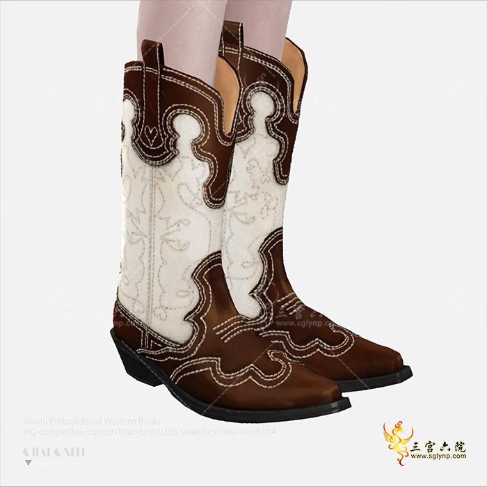 [CHARONLEE]2023-020-Ganni Embroidered Western Boots01.png