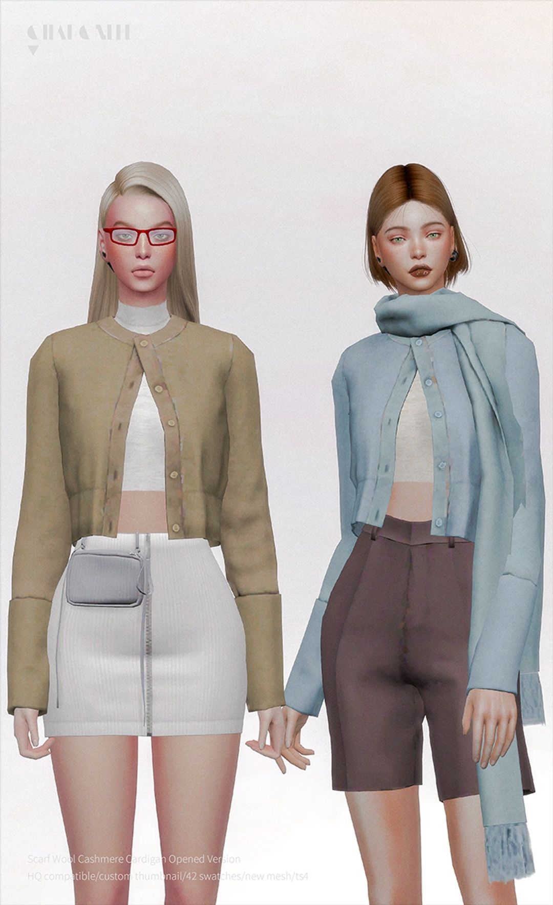 [CHARONLEE]2025-018-Scarf Wool Cashmere Cardigan Opened Version02.png