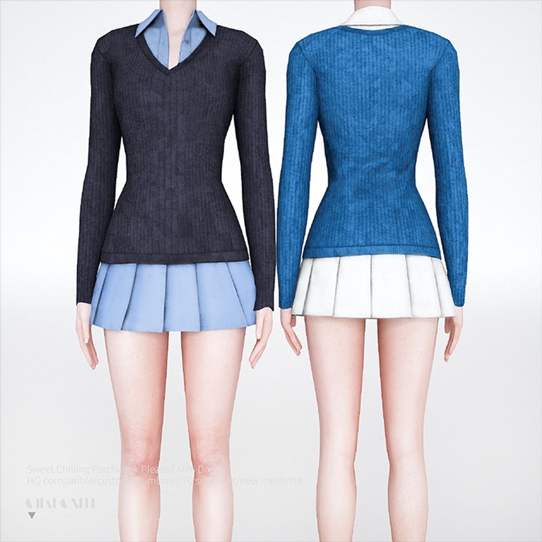 [CHARONLEE]2025-005-Sweet Chilling Patchwork Pleated Mini Dress01.png