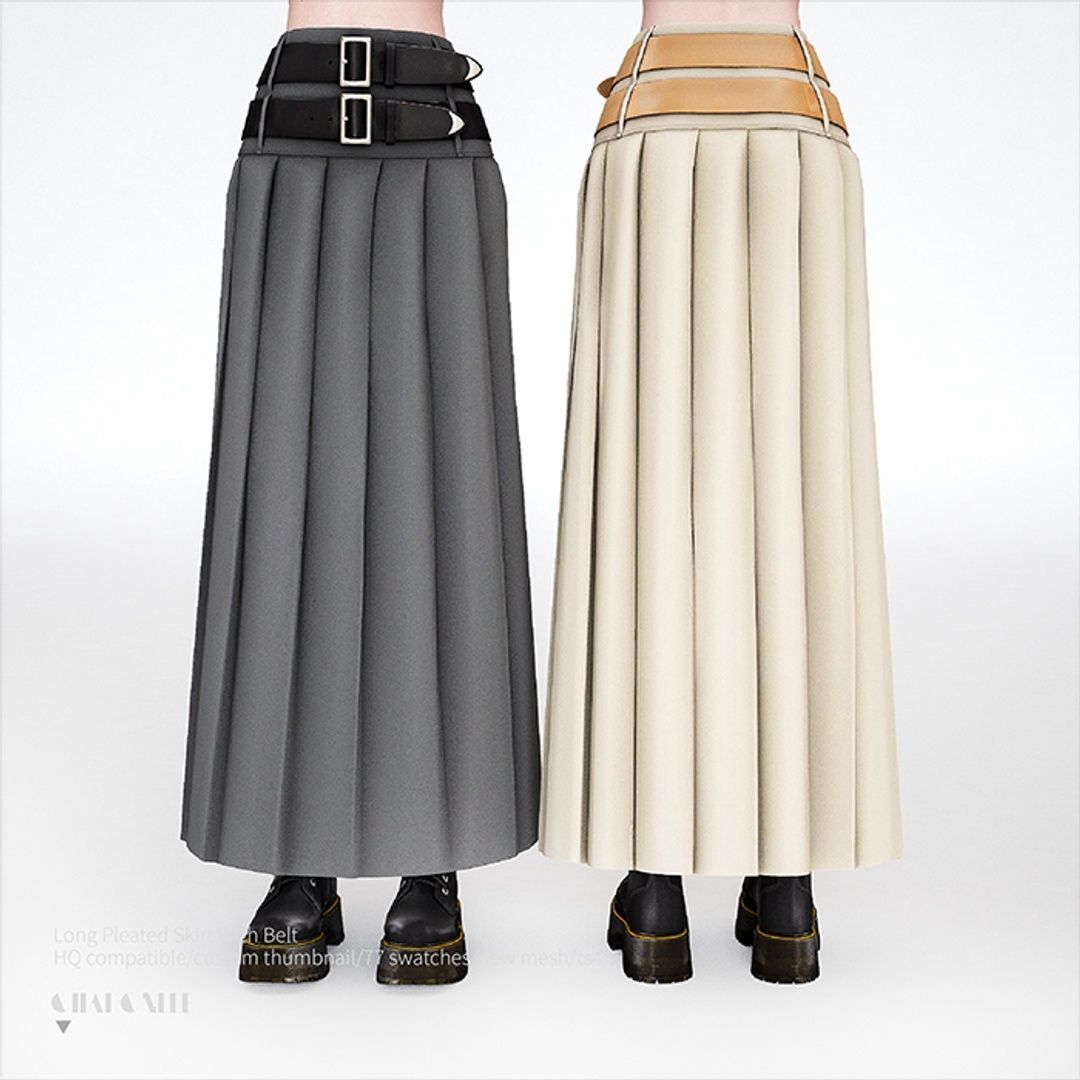 [CHARONLEE]2025-004-Long Pleated Skirt With Belt01.png