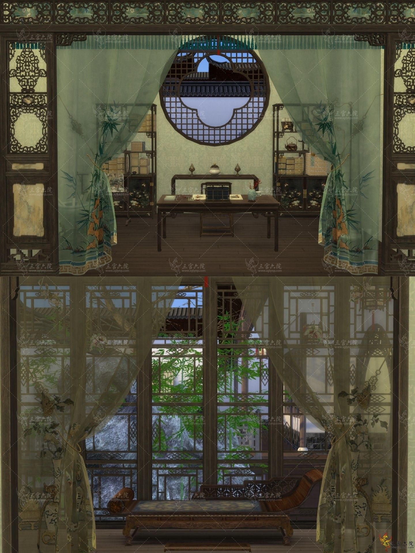 ��ɽ�¡��幬ϵ�йŷ���ʽ����/԰�֡�������԰64*64